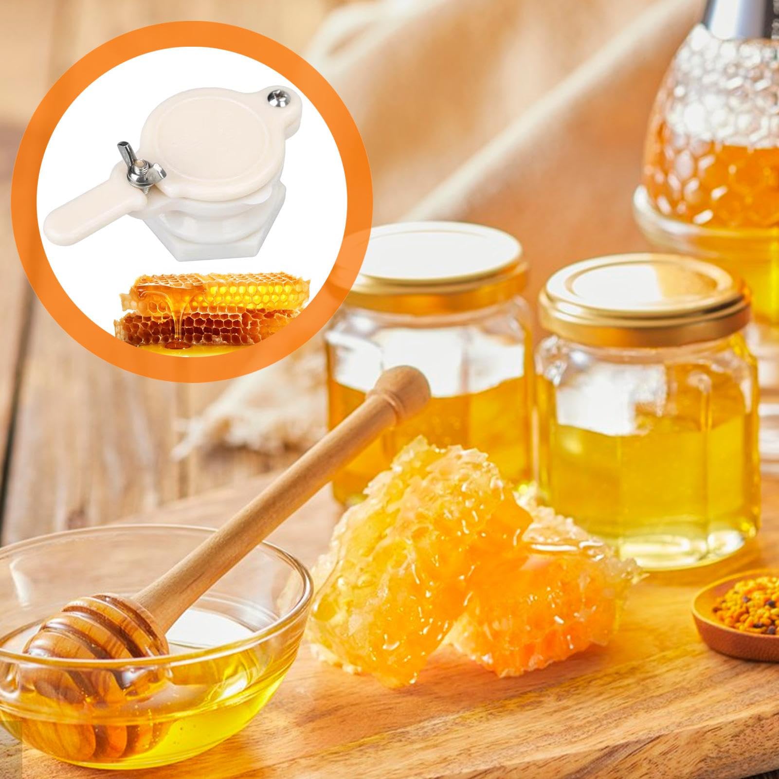 Robinet pour extracteur de miel – Robinet de seau en plastique robuste, valve d’écoulement alimentaire | Distributeur de miel pratique, outil de avec usage quotidien dans ruchers et ateliers