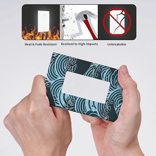 Miniatura 5 de Cubierta de interruptor de luz azul de onda retro decorativa de una sola placa de pared para sala de estar, oficina, decoración del hogar