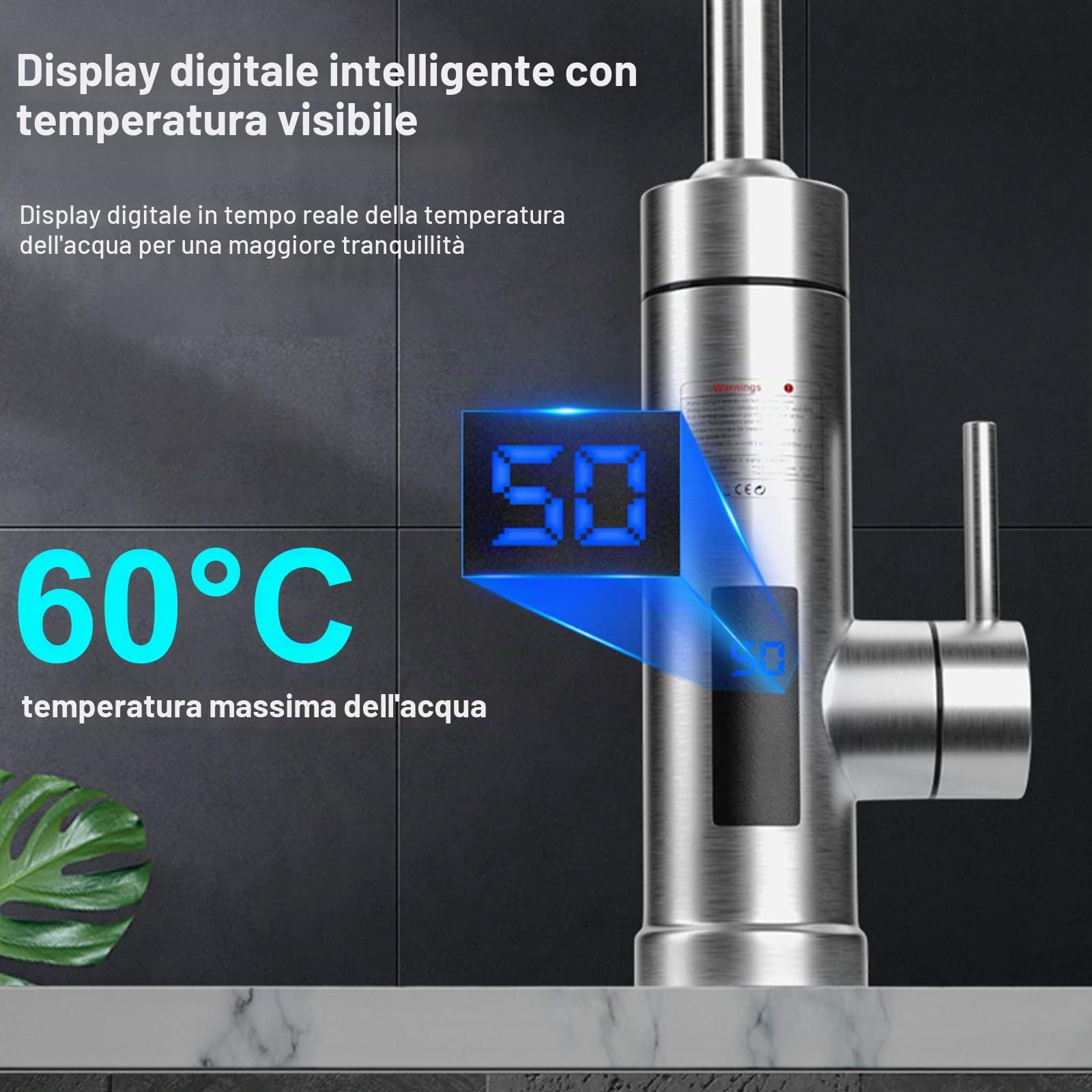 Rubinetto elettrico acqua calda 220 V 3000 W rubinetto scaldabagno istantaneo 360° LCD Torneira elettrico acqua quente rubinetto cucina acqua calda elettrica per cucina giardino bagno roulotte camper