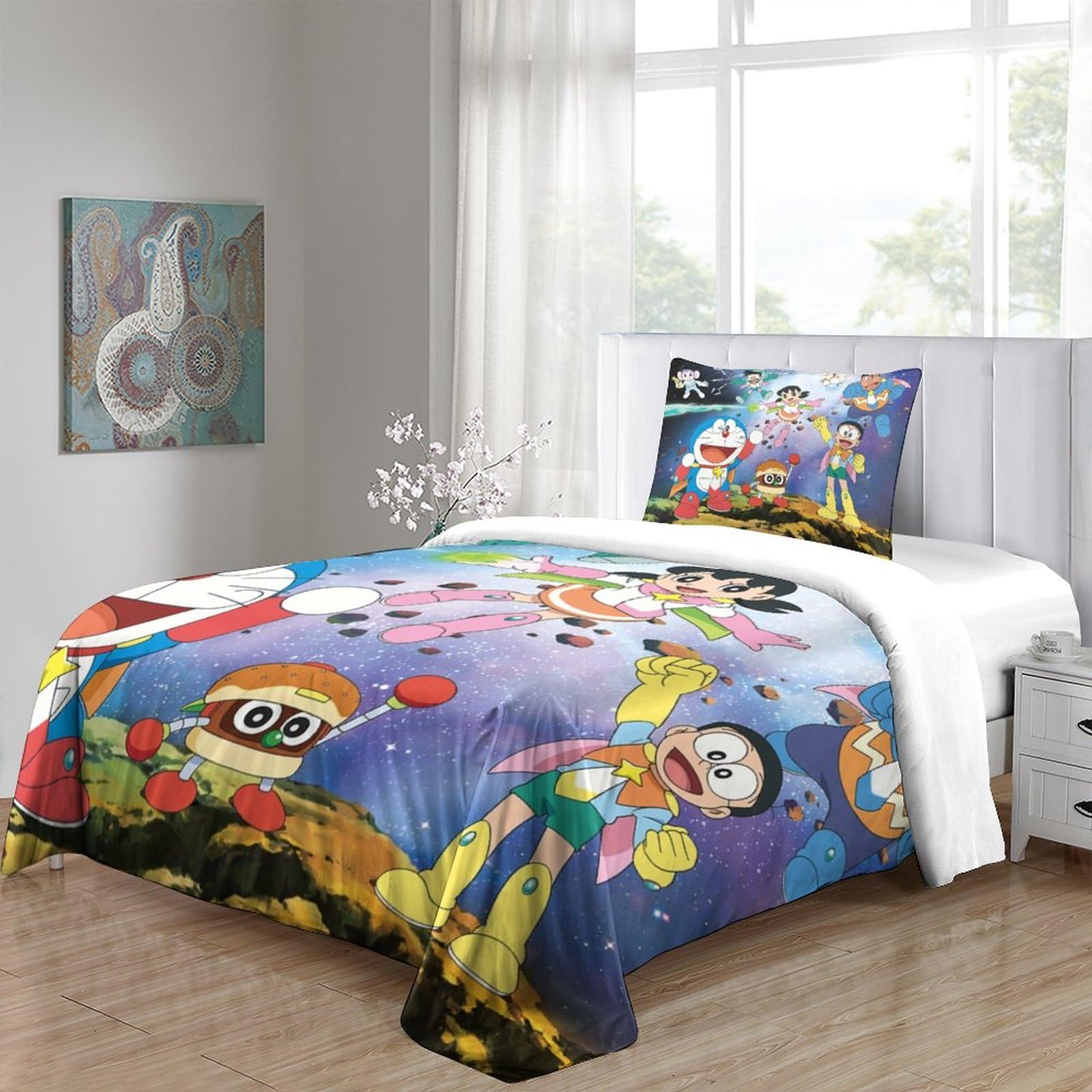 Set Copripiumino Doraemon Microfibra - Singolo 135x200cm, Con Federa, Morbido E Traspirante - Foto 10