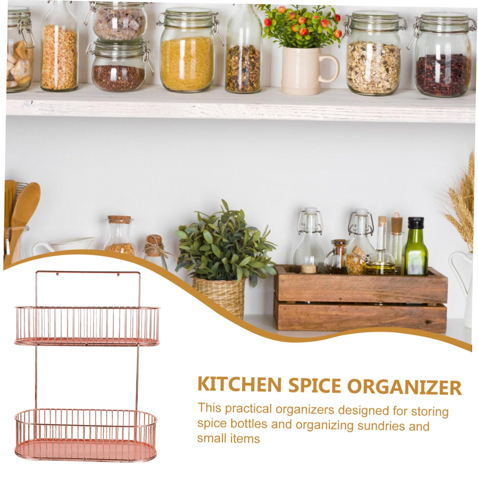 CHILDWEET Wandmontiertes Gewürzregal aus Eisen ohne Bohren Hängeregal Küchenorganizer für Bad Balkon und Schlafzimmer