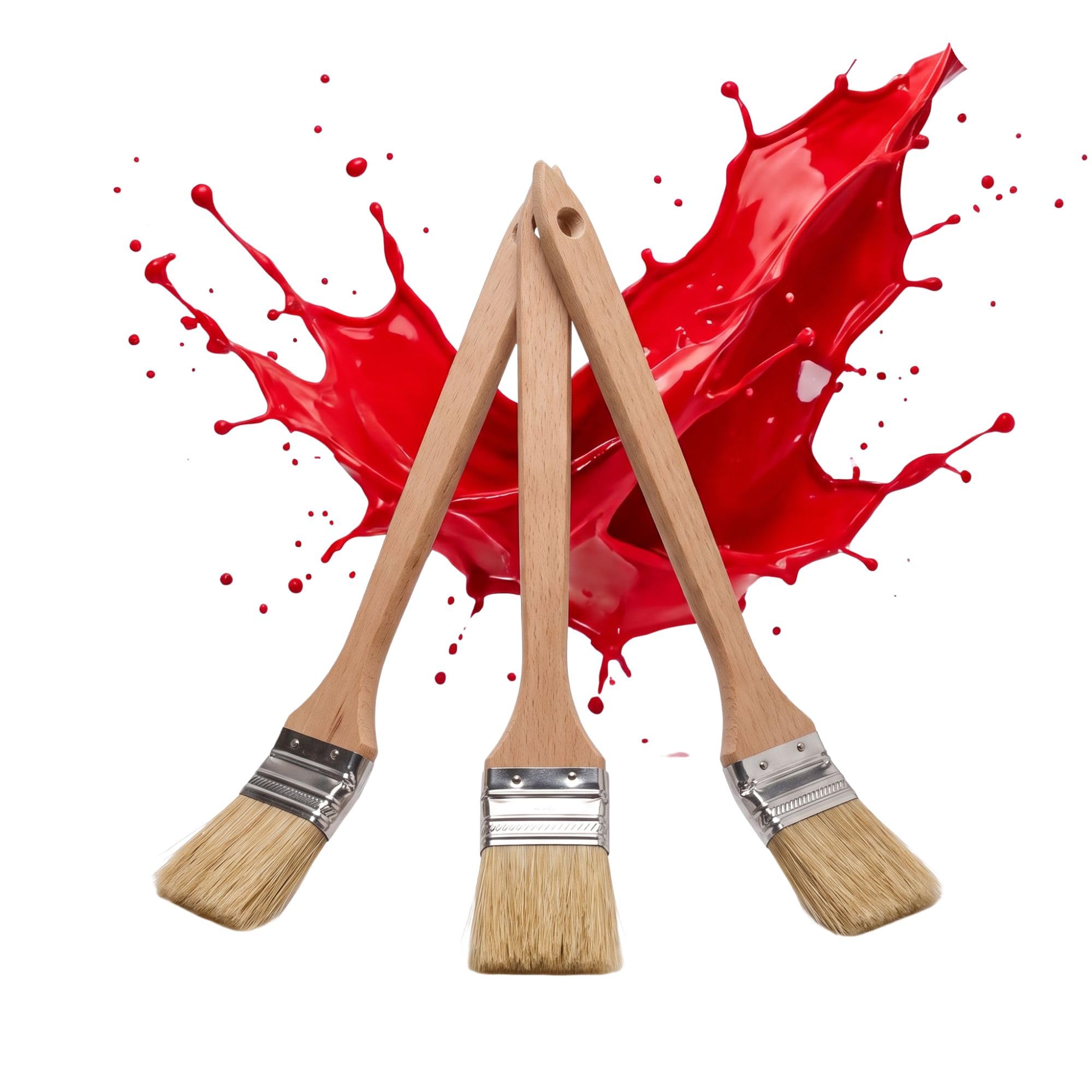 Radiator Paint Brush Angled Paint Brush 3 Pack Wooden Handle 36 mm