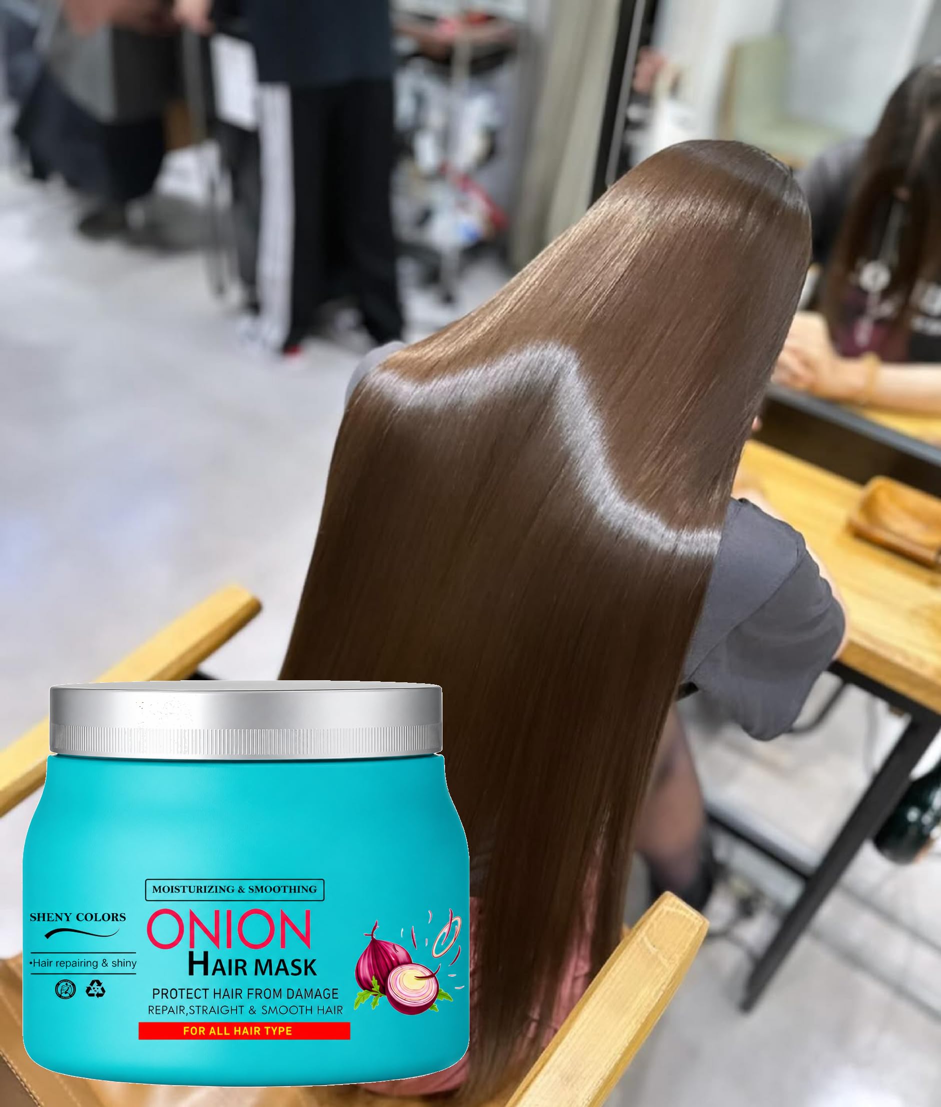 Onion Keratin Hair Mask for Dry & Damaged Hair (200gm) | Smooth Therapy for Frizz Control & Straightening-image-49