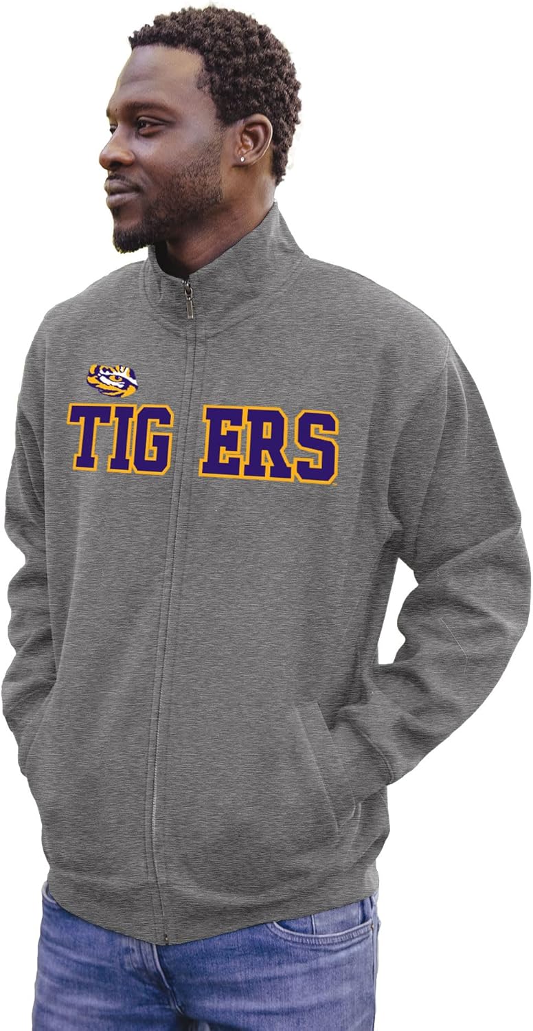 Blue 84 NCAA unisex-adult Ncaa Officially Licensed Full Zip Sweatshirt Applique Graphite