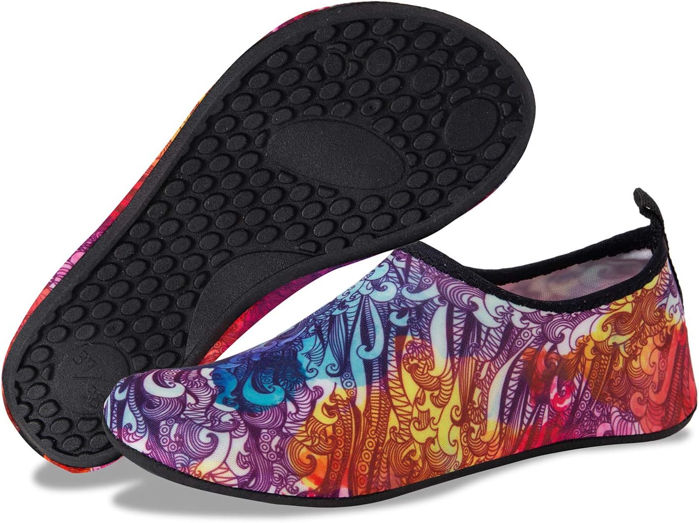 DKRUCAK Womens and Mens Water Shoes Barefoot Quick-Dry Aqua Yoga Socks for Beach Swim Surf Exercise（6-7 M US Women / 5-6 M US Men/3jihehua-caise）