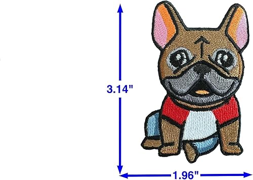 Miniatura 4 de PLpatch Bulldog Francés Perro Cachorro Mascota Lindo Dibujos Animados Logo 8 Coser Hierro en Bordado Apliques Insignia Parche Ropa Traje