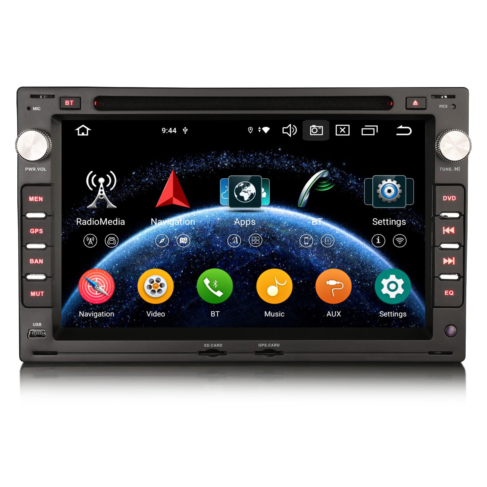 erisin 8-Core 4+64GB Android 14 Autoradio GPS Navigatore per VW Golf 4 T4 Passat B5 Bora Sharan Polo Skoda Seat DAB CarPlay Wifi BT5.0 DSP Canbus SWC RDS FM Radio CD/DVD