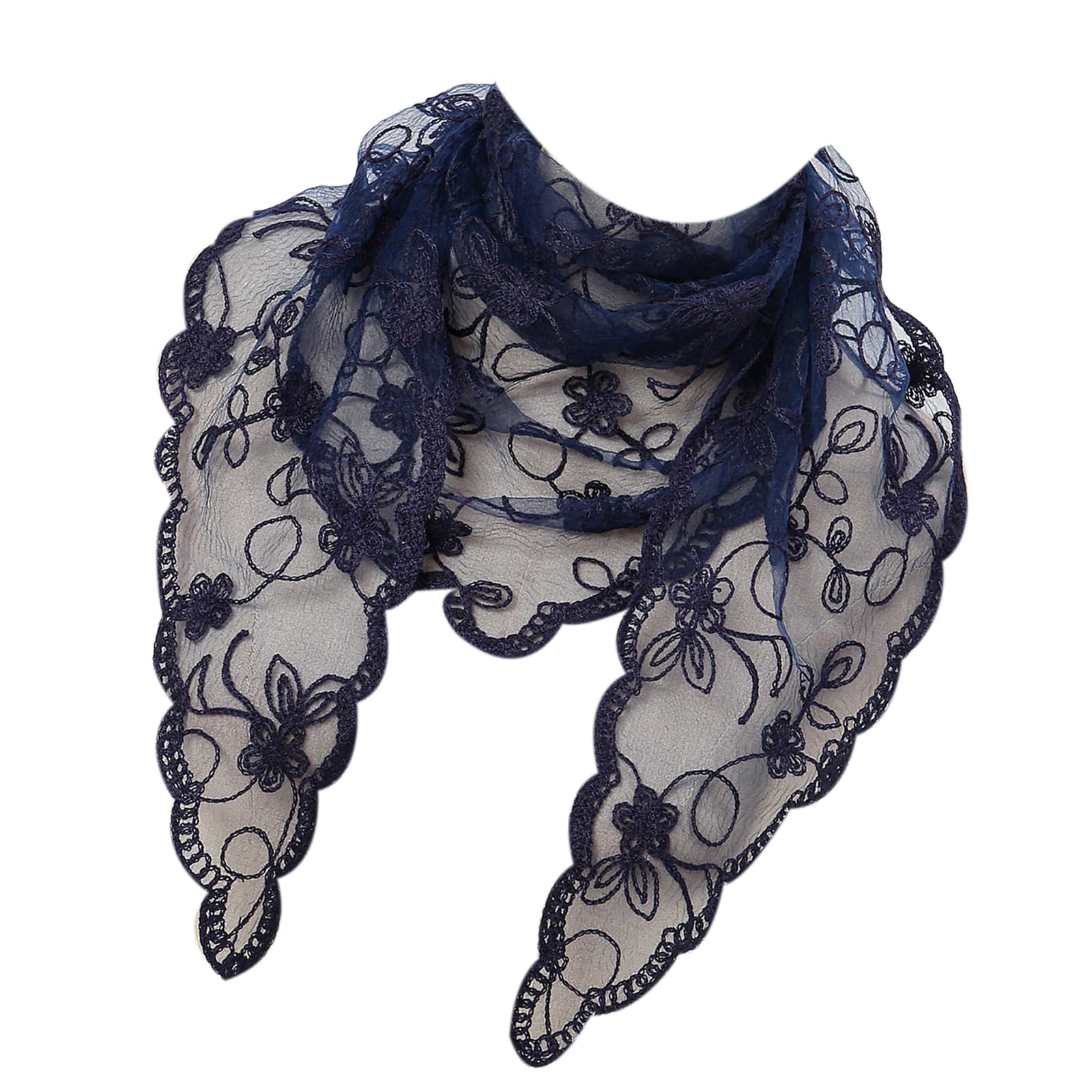 Wayfadacc Women's Blue Elegant Lace Mantilla Veil Veil Scarf For Catholic Bride Veil Catholic Scarf Ethnic Headwear Party Supply