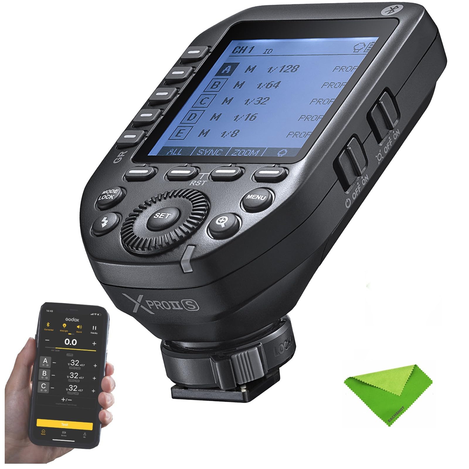 Godox XProII XProII-S XProIIS Flash Trigger for Sony TTL Wireless Transmitter 2.4G HSS 1/8000S Bluetooth Connection, New Hotshoe Locking Large Screen Trigger for Sony Cameras (XPro Xpro-S Upgraded)