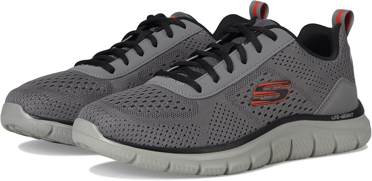 Skechers Men's Track Leshur | Casual, Memory Foam, Machine Washable, Vegan, Lightweight Mesh, Traditional Lace-up