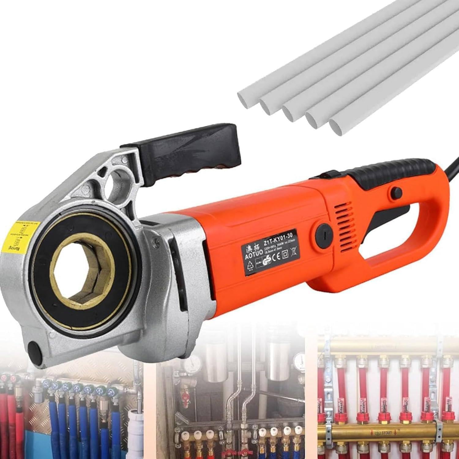 Obtenga resultados profesionales con nuestro kit de roscador portátil de mano: roscado de tuberías eléctrico fácil con 6 matrices de 1/2" a 2" y 4 matrices de 1/2" a 1 1/4",4heads