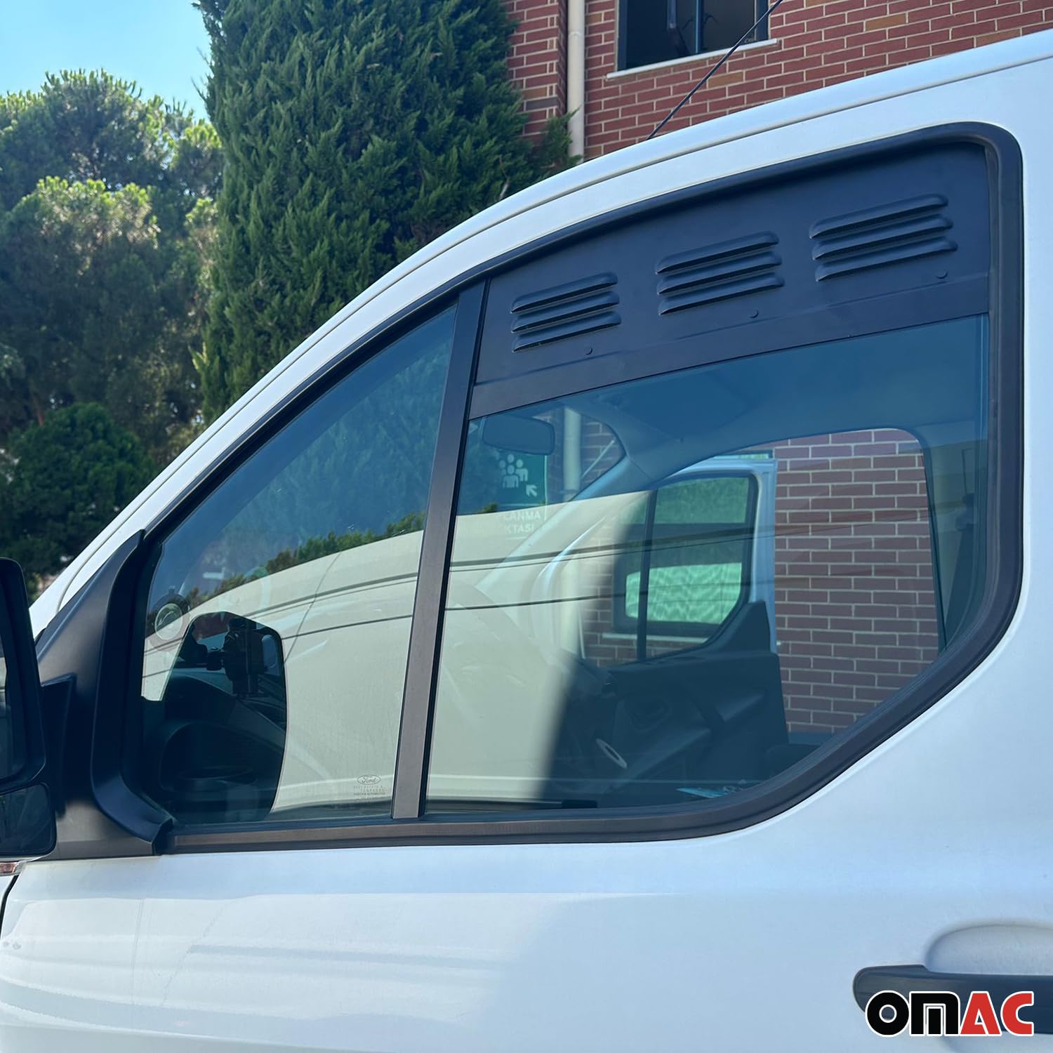 OMAC Évent Latérales De Fenêtre Compatible avec Ford Tourneo Custom 2013-2024 Noir 2X