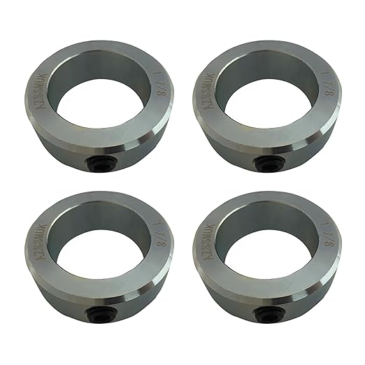 AZSSMUK Shaft Collars 1-7/8" Bore Solid Steel Style Zinc Plated Set Screw 4 Pieces