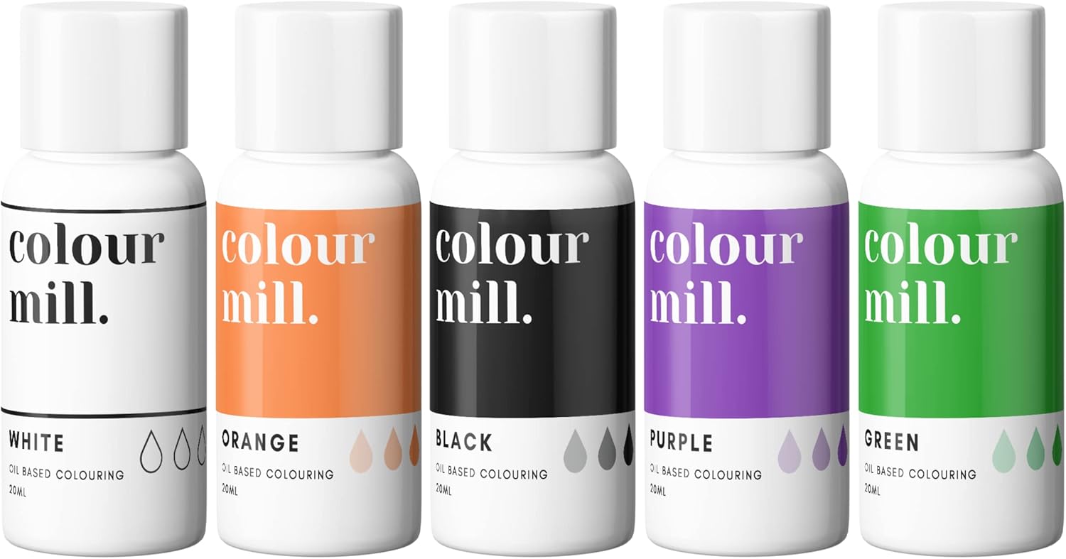 Colour Mill Oil Based Food Colouring Sets By The Baked Studio Black Orange Purple Green White Colour Mill Oil Based Food Colouring Sets By The Baked Studio Black Orange Purple Green White