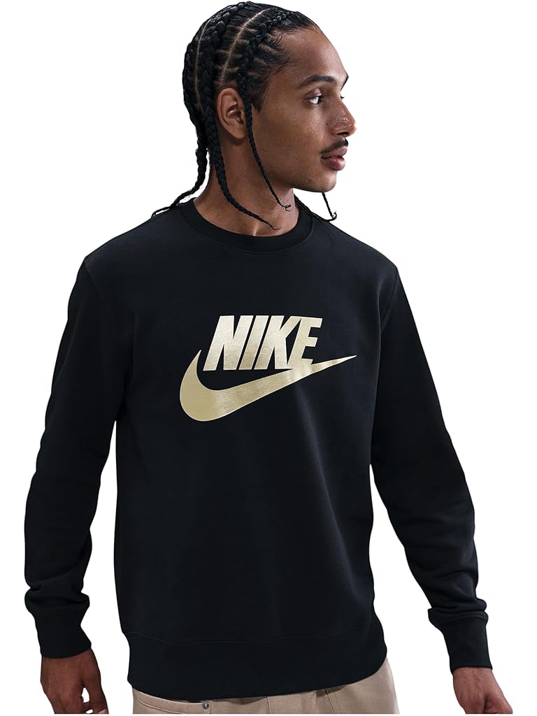 Black Nike Club Brushed Fleece Crew