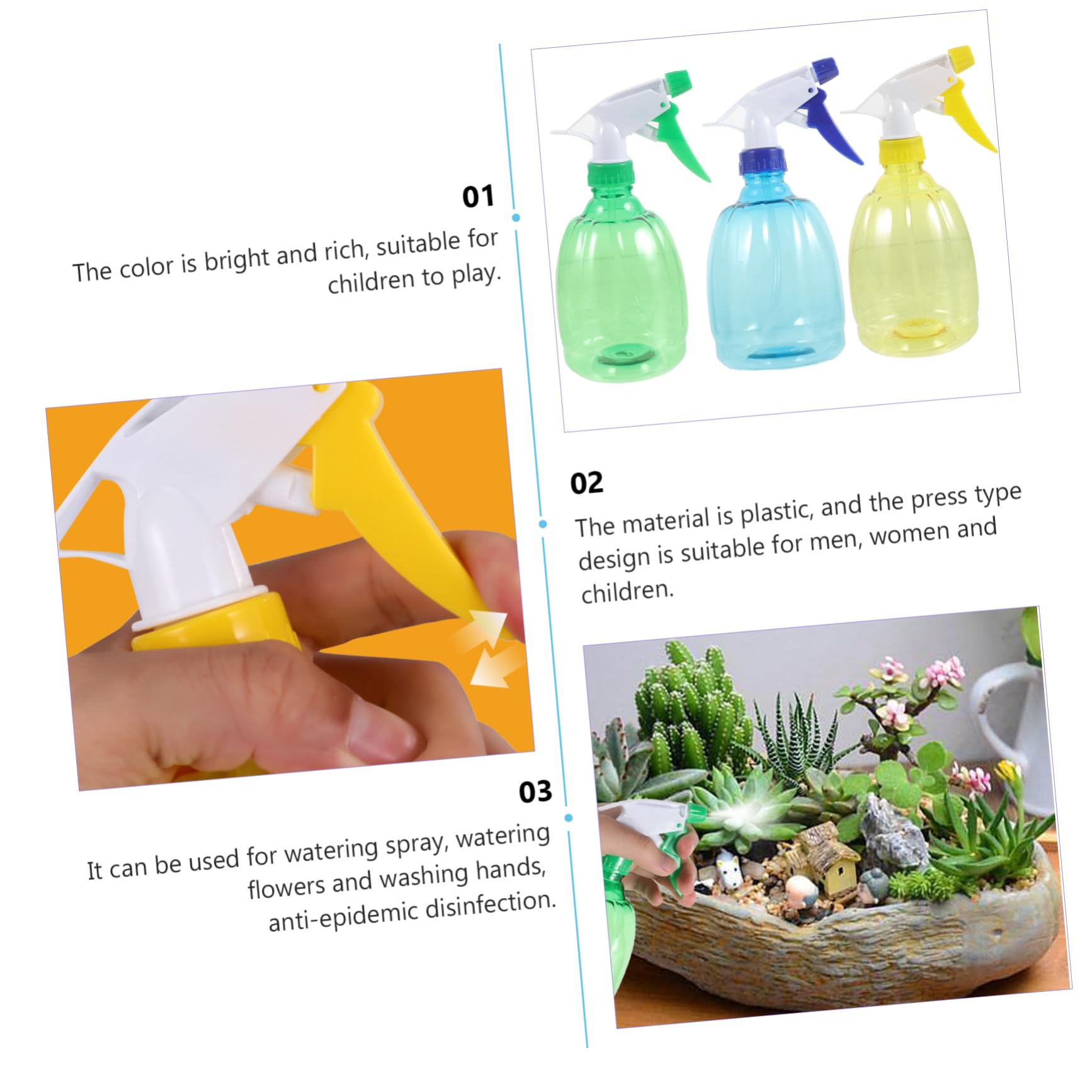 iplusmile 3 Sätze Gießkanne Sprühflasche Pflanzen Sukkulenten Gießflasche Sprühflaschen Pflanzensprühflasche Winzige Flasche Sprühreiniger Sprühflasche Sprüher Kleiner 3 Stück * 3