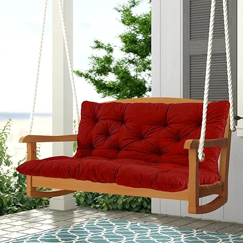 Miniatura 37 de Cojín de repuesto para columpio de 2-3 asientos, cojines de banco para exteriores con respaldo grueso de 4 pulgadas, muebles de patio, jardín, Flor