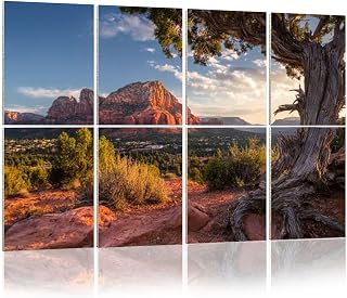 8 Pack Art Acoustic Panels Airport Sedona Arizona Decorative Sound Absorbing Wall Panels 48"x32" Noise Canceling Soundproof Padding Room Decor for Office