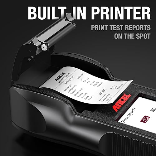 Miniatura 4 de ANCEL BST600 - Probador de batería de coche con impresora - 12V24V, 100-2000 CCA, probador digital de carga de batería automática - Prueba del