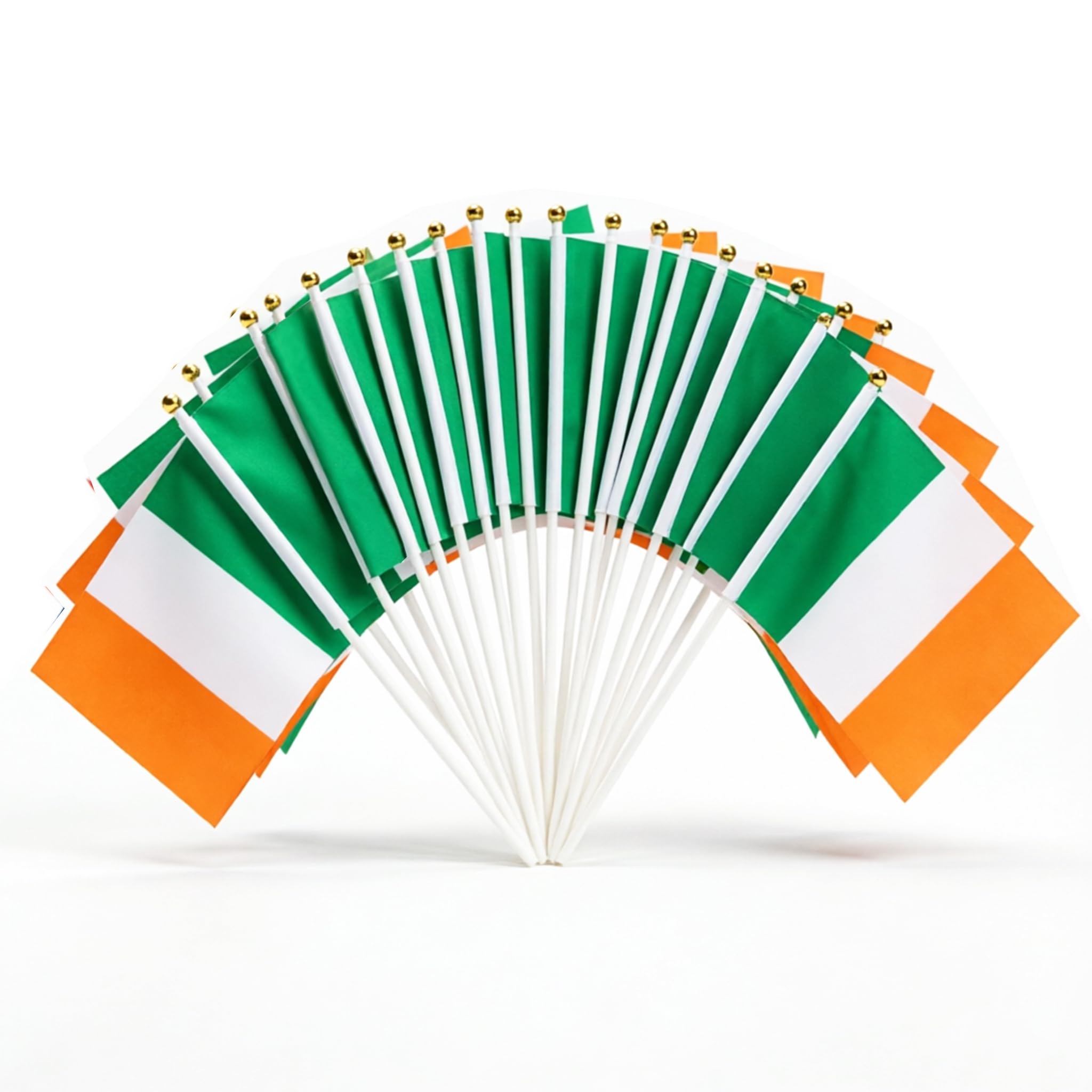 Irish Flags on Sticks 20 Pcs - Hand Held Ireland Flags 21x14cm — image 1