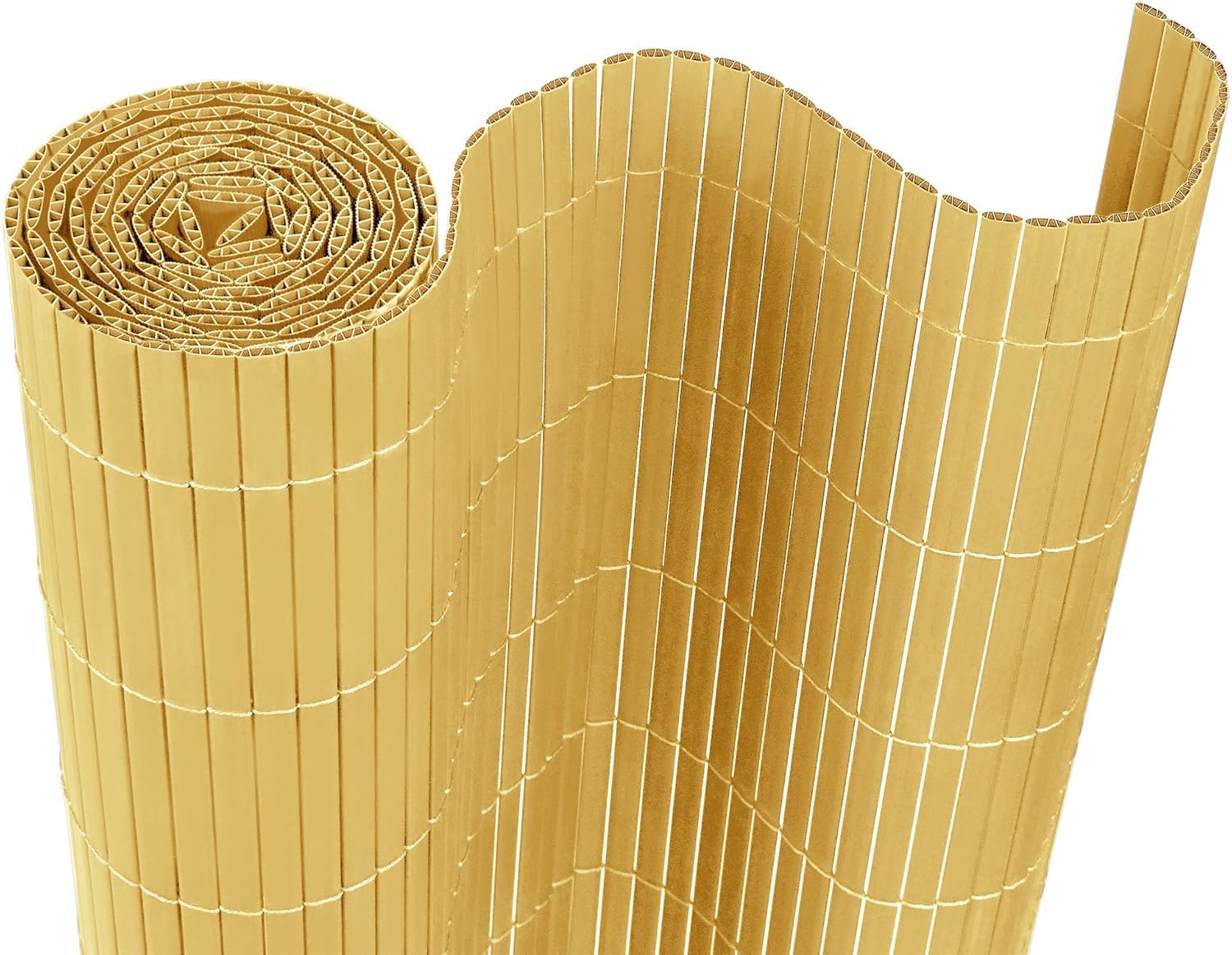 Recinzione frangivista in PVC, 200 x 300 cm, bambù, per esterni, con lamelle rinforzate, paravento, resistente ai raggi UV, per giardino, balcone, recinzione, terrazza, accessori