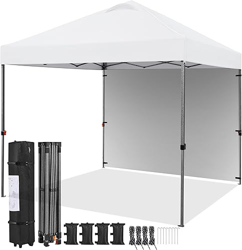 Yaheetech Tienda de campaña desplegable de 10 x 10 pies con 1 pared lateral, tienda de campaña instantánea comercial instantánea 150D con bolsa con