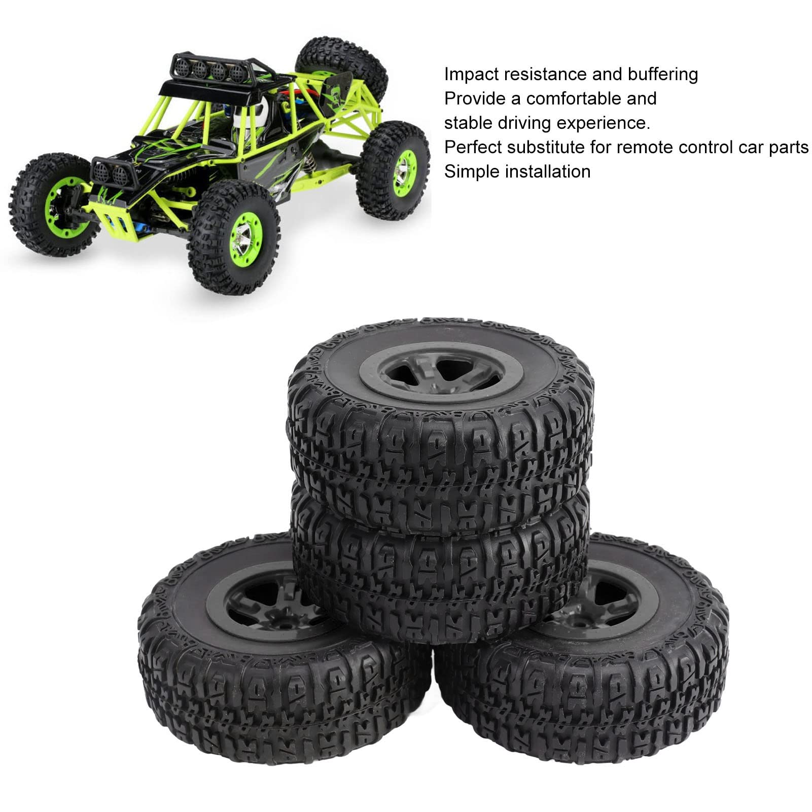 4 pièces roues et pneus RC pour pneus de camion de parcours court RC pour voiture Traxxas SLASH 1/10 RC (rouge) | Leroy Merlin