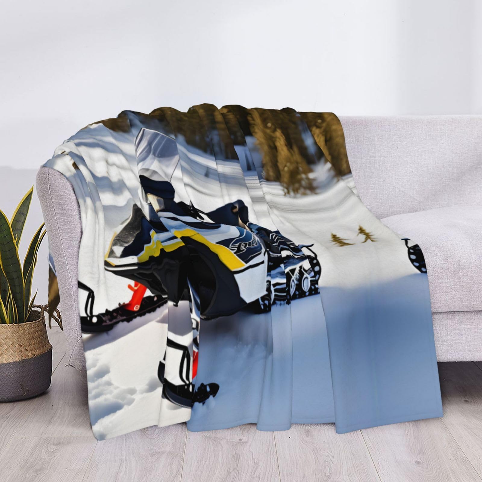 Advanced Snowmobile - Manta de franela estampada de 80 x 60 pulgadas - 30-80 pulgadas. Una manta cálida para uso doméstico en otoño y una manta de viaje portátil.