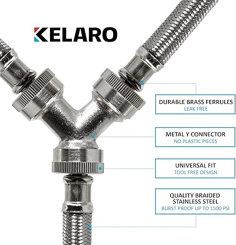 Miniatura 3 de Kit de instalación de manguera de secadora de vapor prémium - Acero inoxidable - Múltiples longitudes de Kelaro