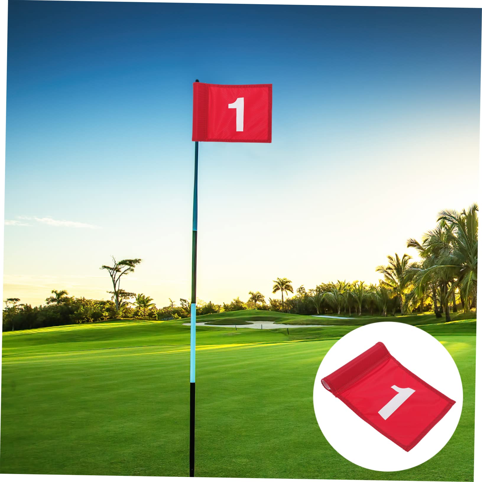 Drapeau De Golf Numéroté Rouge 1 D'entraînement En Tissu Solide Léger Portable Pour Practice Et Putting