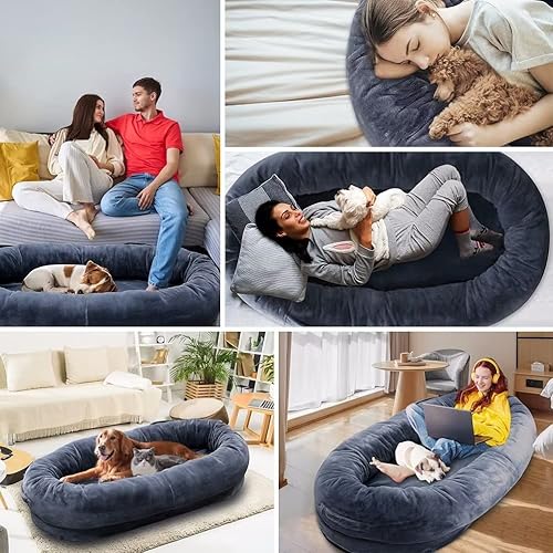 Miniatura 7 de Cama humana para perro, cama gigante para perros de 67 x 38 x 12 pulgadas, para adultos y mascotas, cama para perros humanos para personas, cama