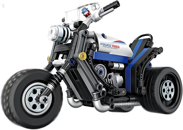 Amazon Co Jp ブロック プルバック モーターサイクル パトロールカー 三輪 バイク 組み立て 2pcs Abs製 テクノロジー プレゼント 男の子 車 おもちゃ 6歳 おもちゃ