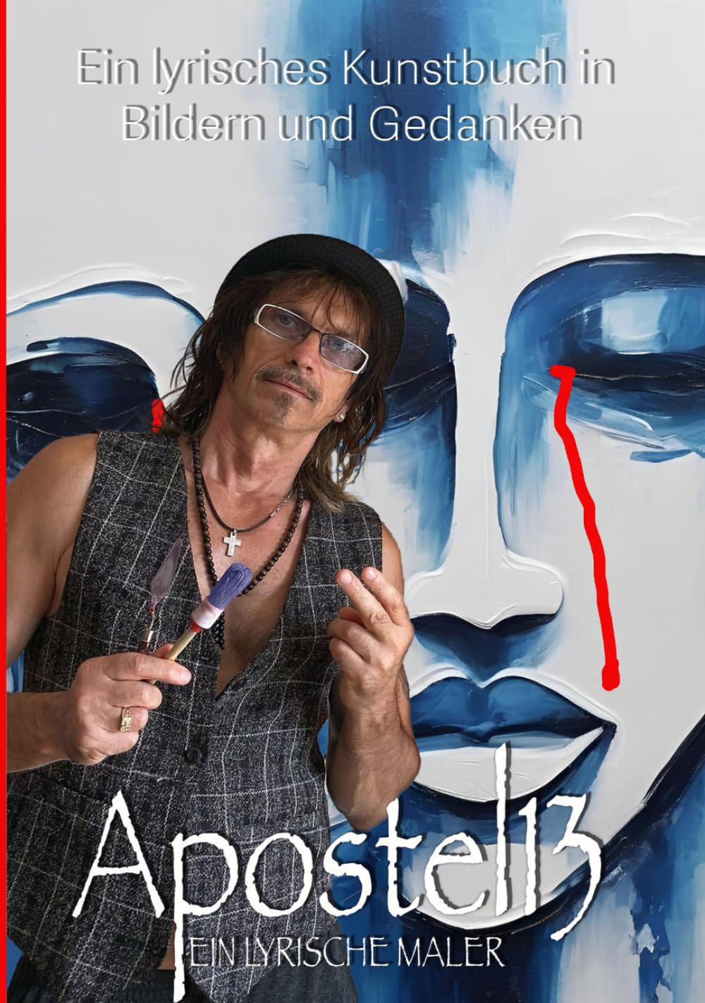 Livre d'art contemporain Apostel13 avec mixed-media peinture et textes