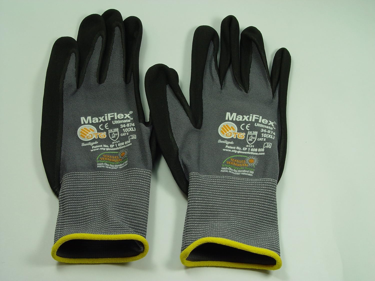 ATG MaxiFlex Ultimate - Guantes de nailon para montaje (12 pares, talla 10)