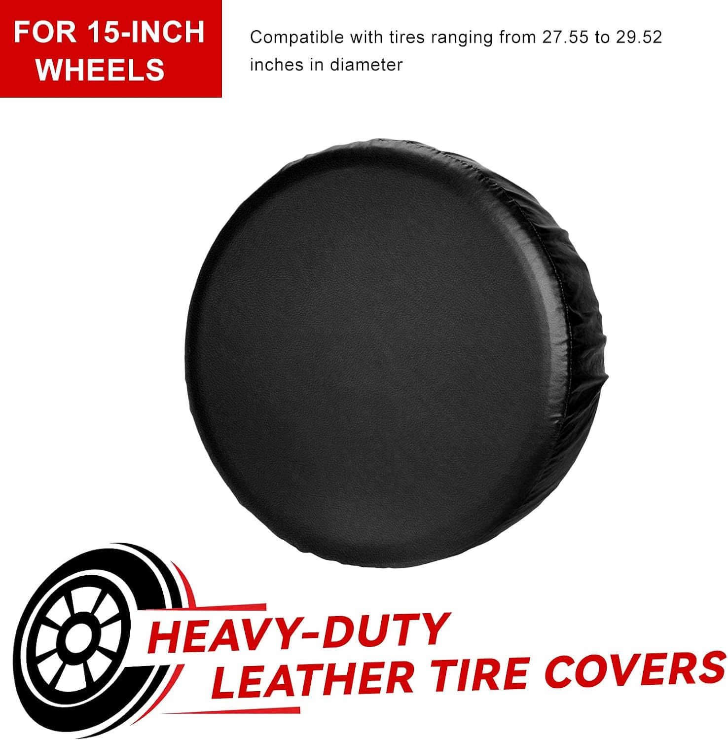 Spare Tire Cover, Waterproof PVC Thickening Leather Wheel Protector Fits Tire Diameter 27.6-29.5 inch, Dustproof Tough Tyre Wheel Protective Cover for Truck Trailer SUV RV