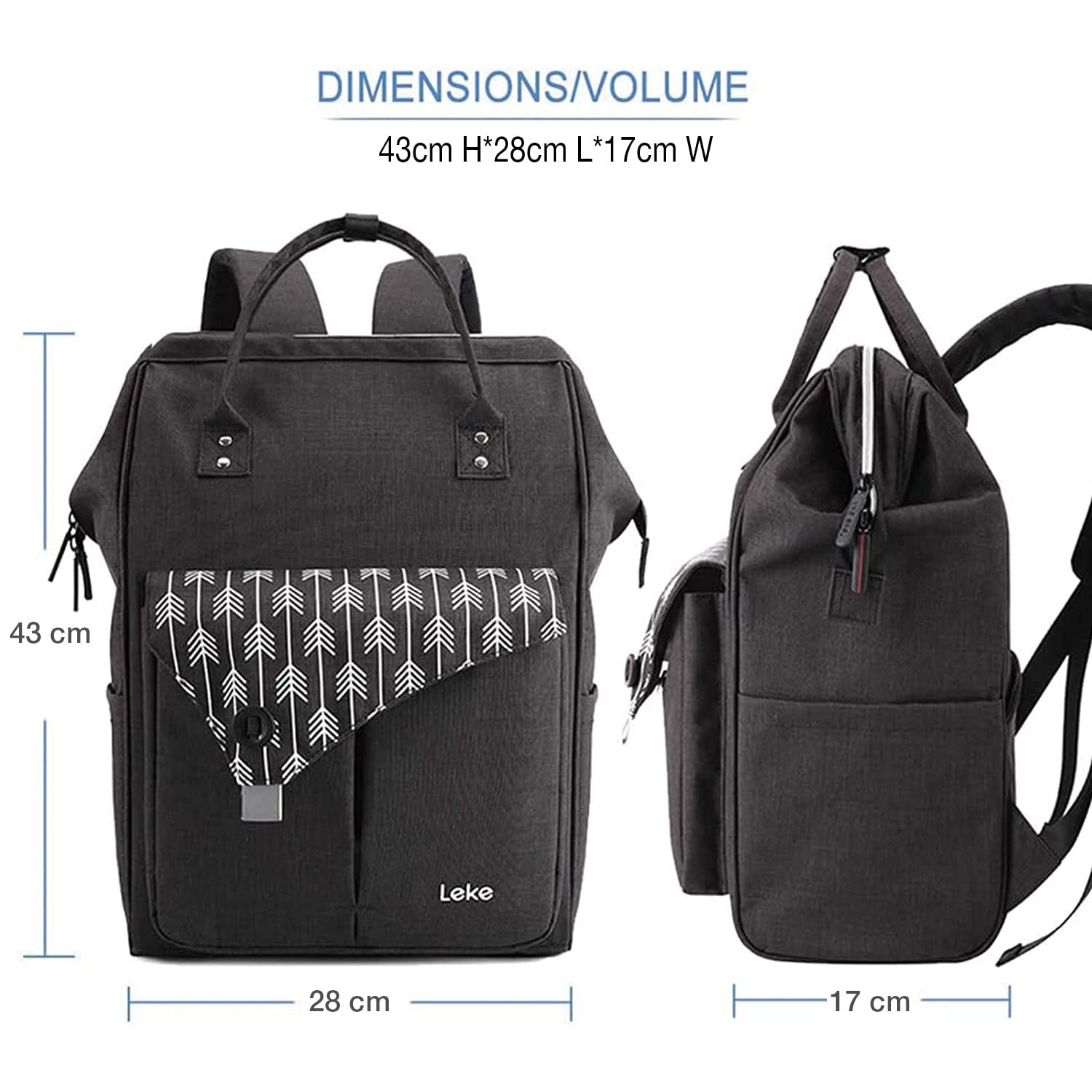 Lekesky Zaino Donna, Multiuso Zaino Porta PC Donna 15.6 Pollici con Borsa Antifurto, Impermeabile Lavoro Laptop Elegante per Viaggio, Ufficio, Università