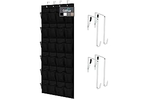 HOME GENIE 24 Pocket Shoe Caddy Hanging, 40 Pound Capacity