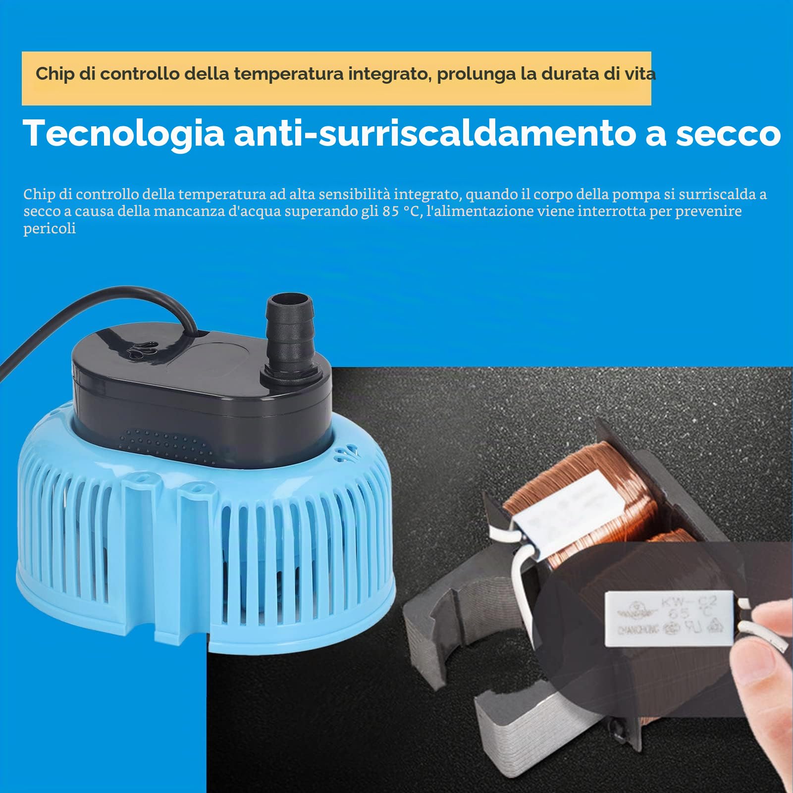 Pompa di Copertura per Piscina Fuori Terra, 75 W 850 GPH Pompa Ad Acqua con Cavo 25 Piedi e Tubo di Drenaggio 16,4 Piedi, Pompa Dell'acqua per il Drenaggio della Piscin