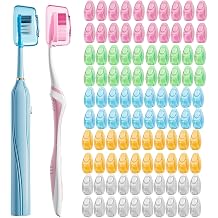Muslish 20 Pack Toothbrush Covers, Portable Toothbrush Head Cover Caps, Toothbrush Case Protector for Home and Travel, Fits Most Manual and Electric Toothbrushes Gray