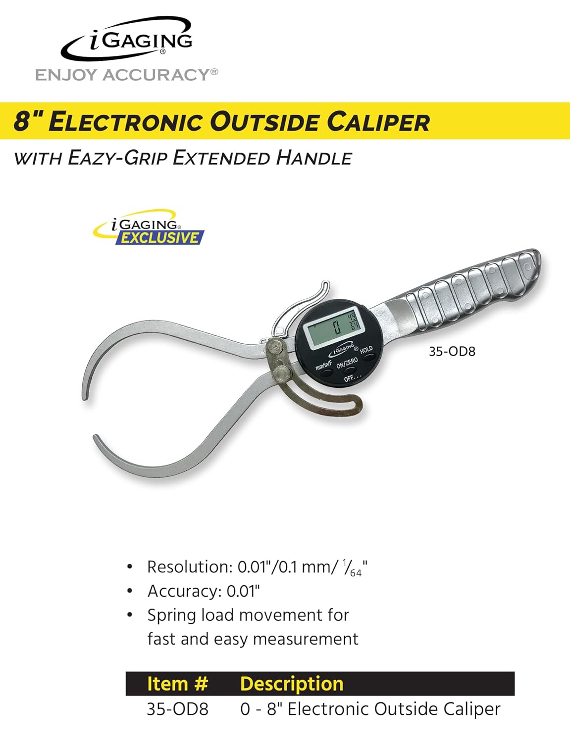 iGaging 8 in Digital Outside Caliper