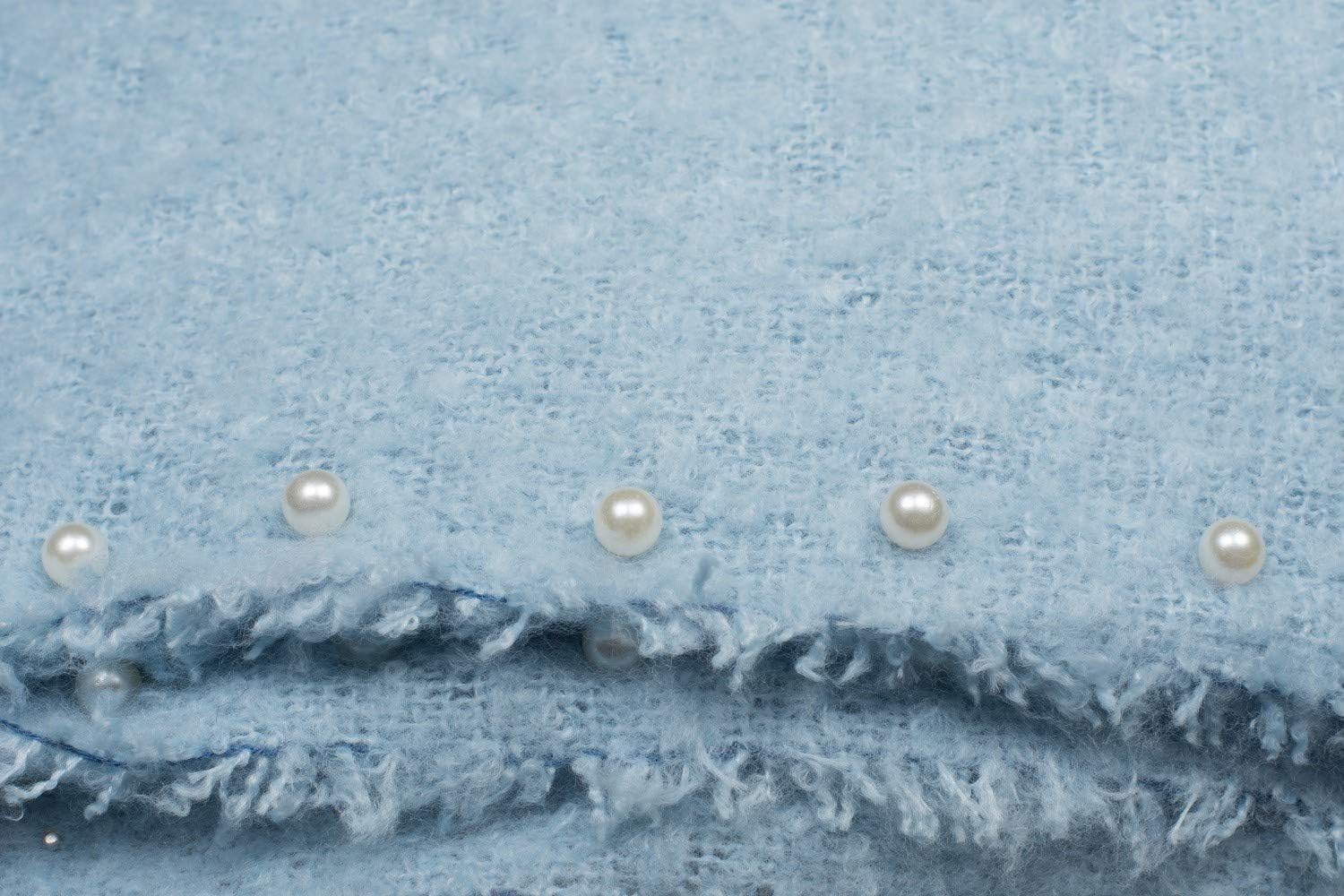 Châle Doux à Franges Motif Flocons De Neige - Écharpe D'hiver Femme, Dimensions 52x190 Cm