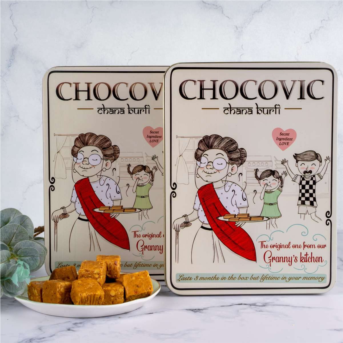 Chocovic Roasted Chana Burfi - 800 gm Tin Box | Authentic Punjabi Sweet | Freshly Made with Local Flavors | Indian Sweets - No Added Preservatives (B08QV3MCLK) Amazon Price History, Amazon Price Tracker