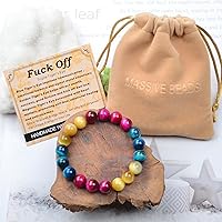 Vista 668 de MASSIVE BEADS Pulsera elástica de yoga hecha a mano con piedra natural, cristal curativo, energía, regalos para adultos unisex de 0.157 in, 0.236