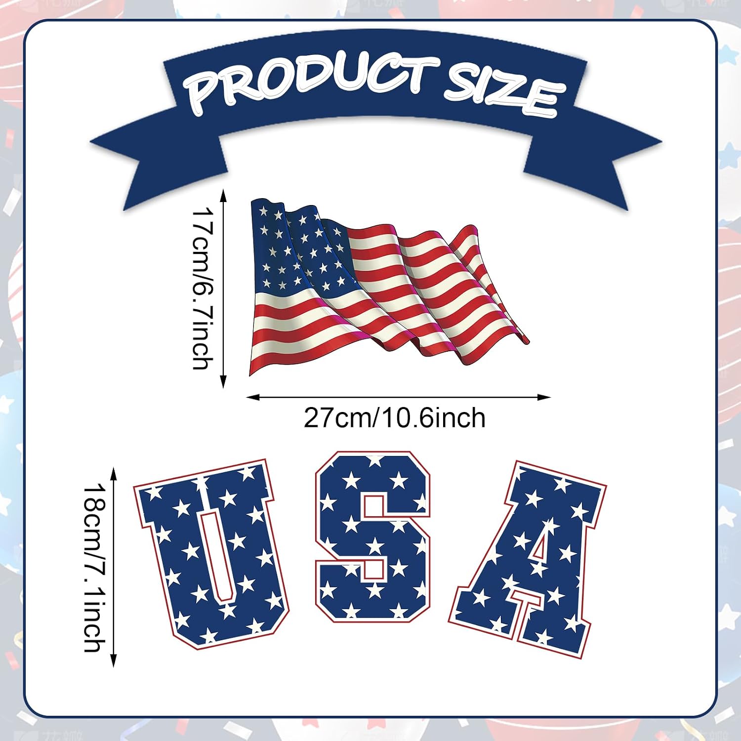 JarThenaAMCS 23Pcs Patriotic Garage Decoration Magnet Stickers Star Flag Refrigerator Decals Garage Door Magnets Vintage July 4th Magnet Stickers for Independence Day Party Home Car Dishwasher Decor image 2