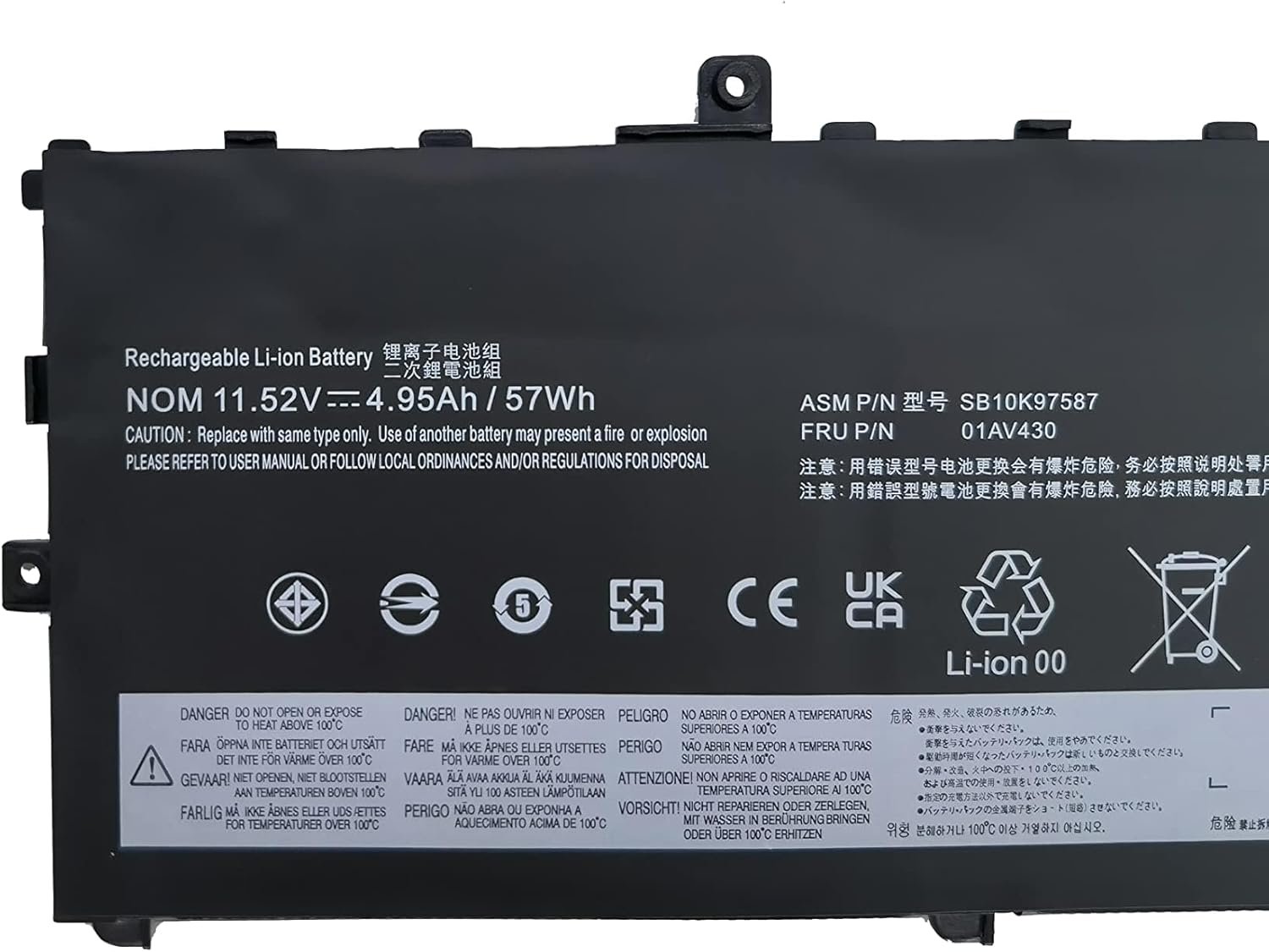 01AV430 SB10K97587 01AV431 Replacement Laptop Battery Compatible with Lenovo ThinkPad X1 Carbon 5th Gen 2017 6th Gen 2018 Series 01AV431 SB10K97588 01AV494 SB10K97586 01AV429 SB10K97586