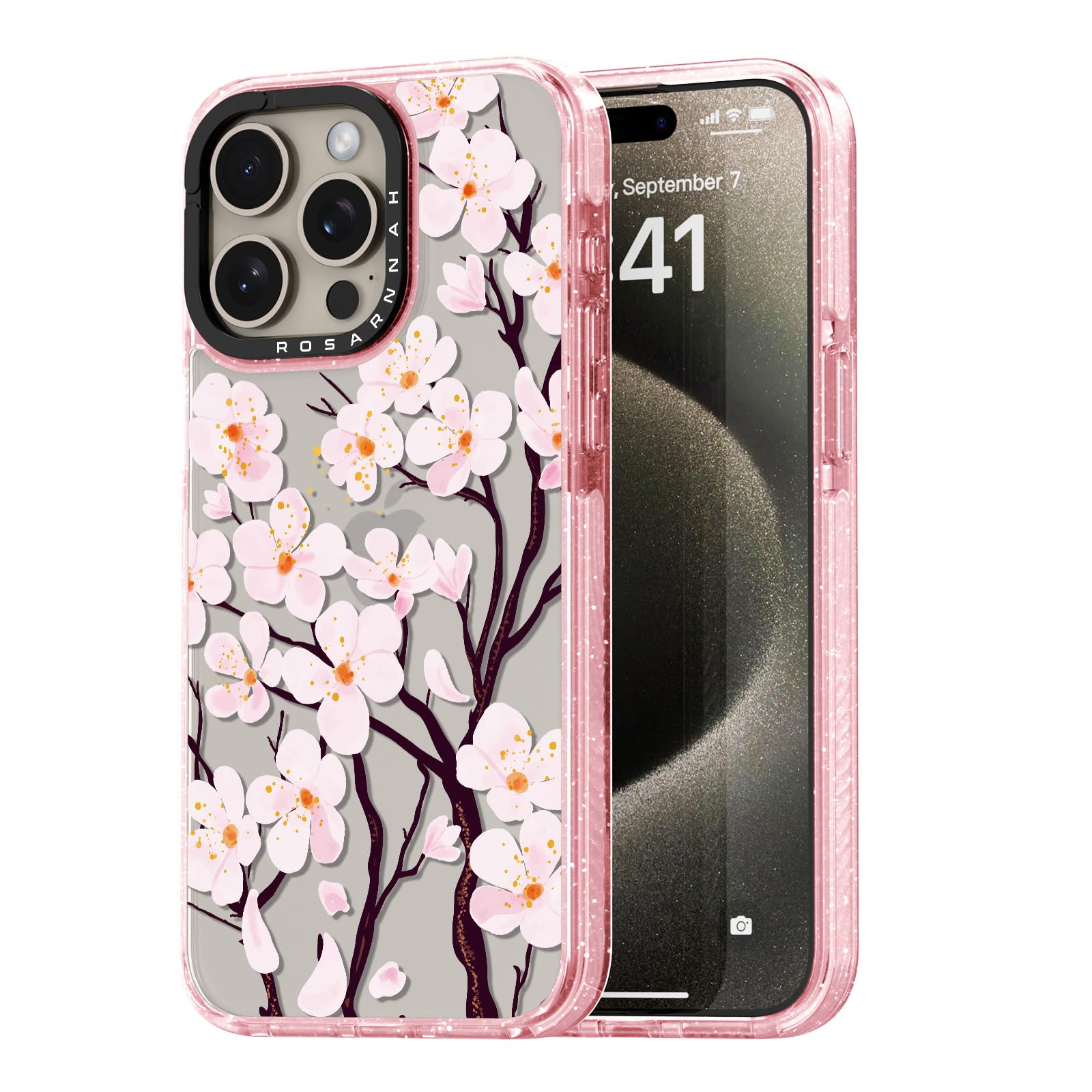 Coque iPhone 15 Pro Max antichoc 2m Rosarnnah fleur de cerisier - 8