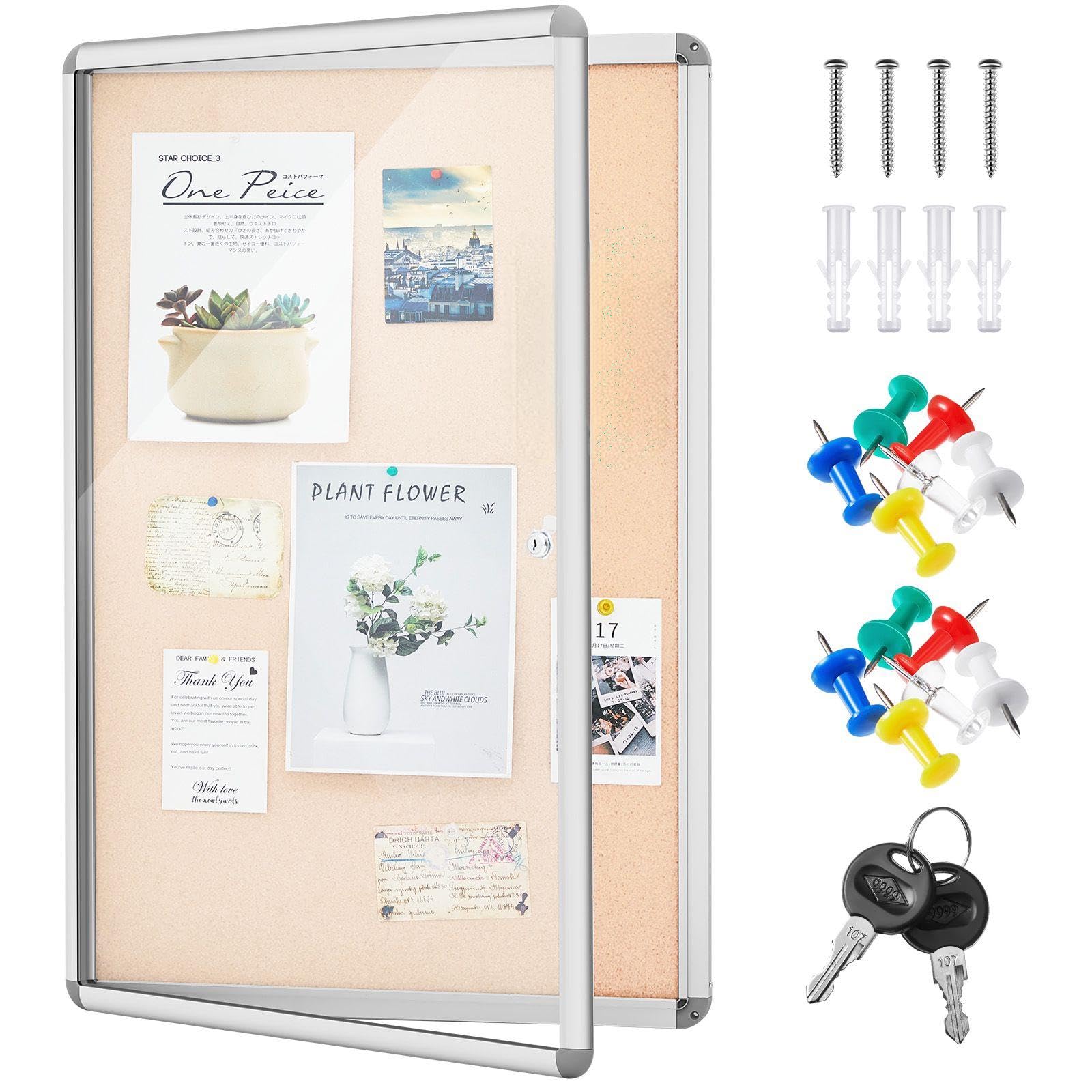 Photo 1 of Geetery 36 x 48 Inch Beige Enclosed Bulletin Board