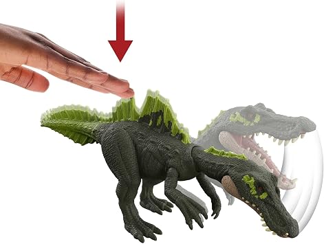 Mattel Jurassic World Dominion Roar Strikers Dinosaur Action Figure with Roaring Sound & Attack Action, Ichthyovenator Dino Toy Includes Downloadable App & AR