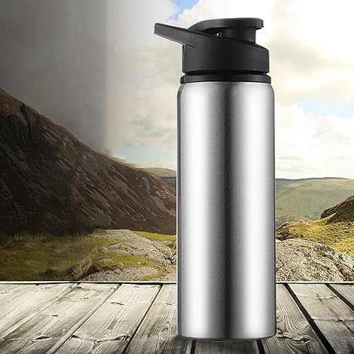 Miniatura 4 de Botella de agua deportiva de 24 onzas, botella de agua de metal de acero inoxidable para hombres, mujeres y niños, a prueba de fugas, botella