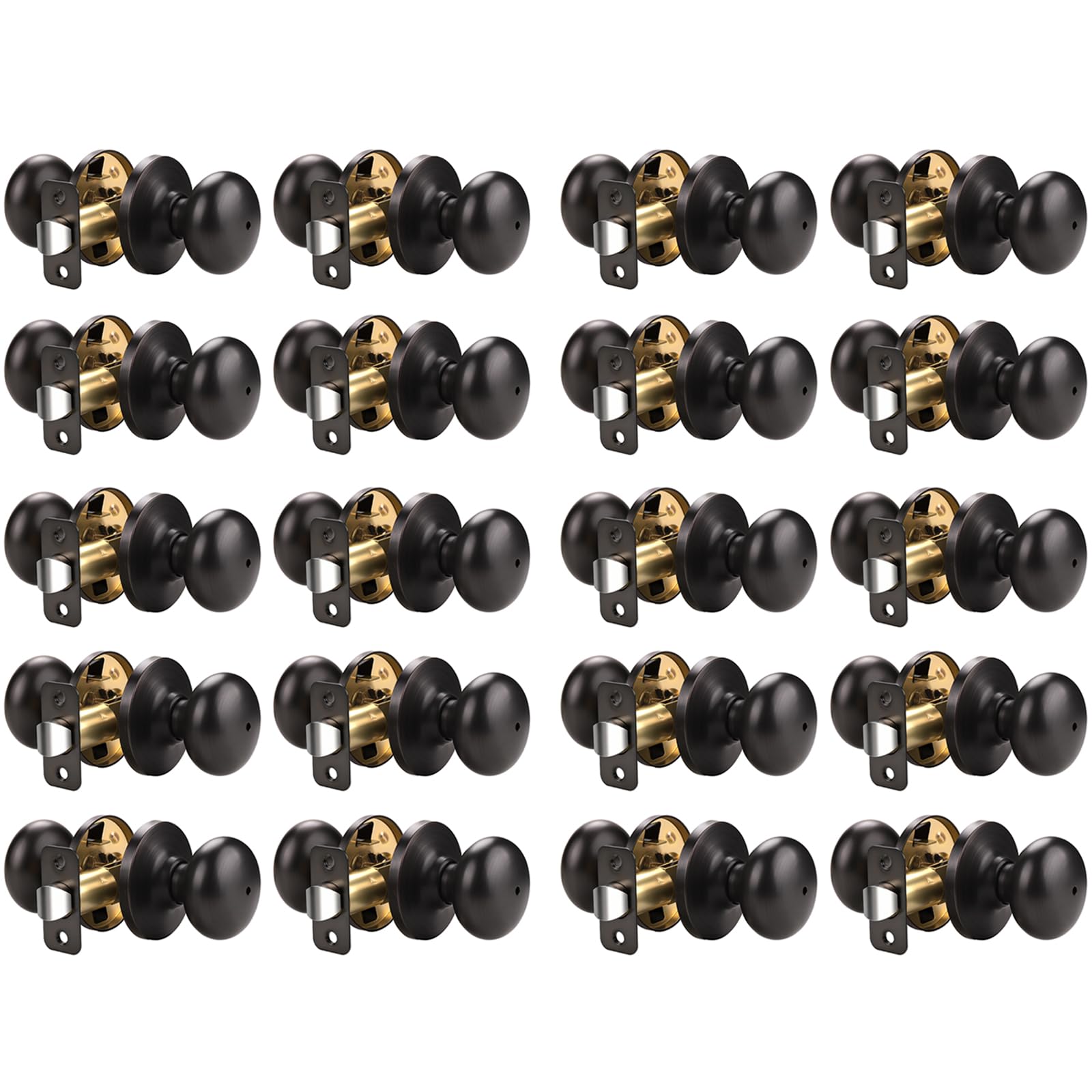 Brushed Nickel Door Knobs - Keyless Privacy -27
